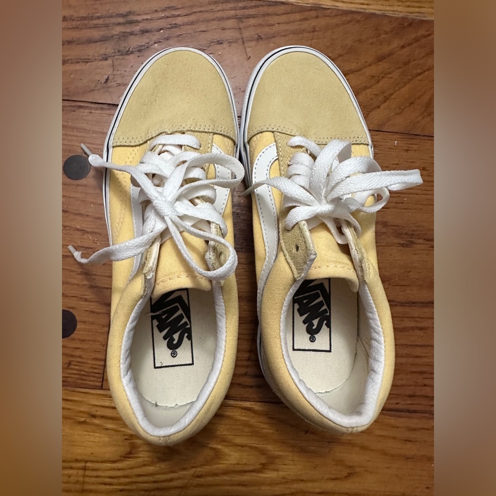 Light pastel yellow vans